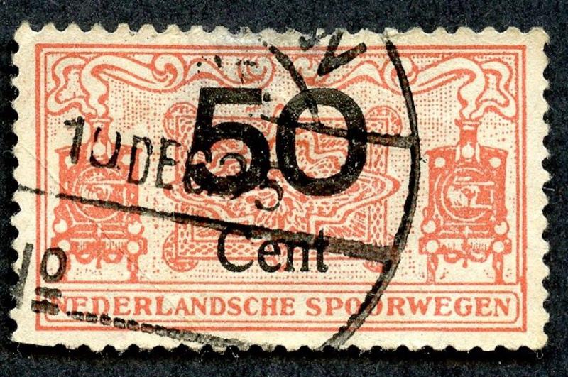 Netherlands Railway (Spoorwegen) Parcel Stamp. Not listed in Scott.  Used.