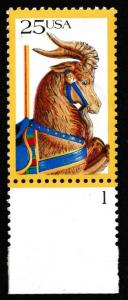 SC# 2393 - (25c) - Carousel Animals: Goat, MNH plate # single  #1