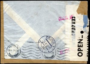 SLOVAKIA WW2 1942 Cover UNDERCOVER ADDRESS *Box 506* Lisbon British Censor MC323