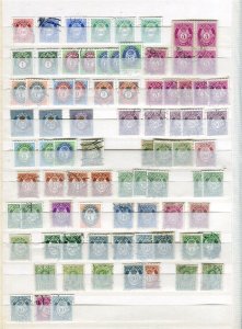 NORWAY; 1920-40s classic Posthorn issues fine USED LOT of Shades + Postmarks