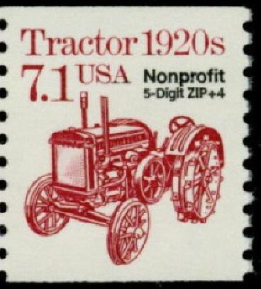 2127b Tractor Zip+4  F-VF MNH transportation coil single