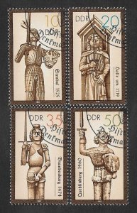 SE)1987 DDR, STATUES OF ROLAND IN THE VARIOUS GERMAN CITIES, 4 STAMPS CTO