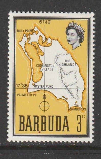 1968 Antigua-Barbuda - Sc 15 - MNH VF - 1 single - Map