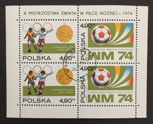 Poland 1974 #2037a S/S, World Cup, Used/cto(see note).