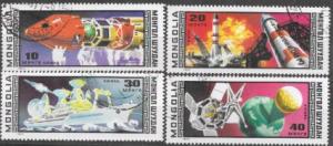 Mongolia 1977  Set of 7 Airmail - Space. Satellite. Rocket.