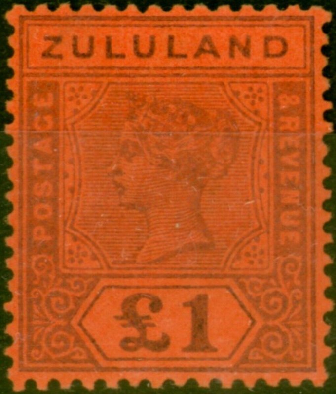 Zululand 1894 £1 Purple-Red SG28 Fine & Fresh VLMM 