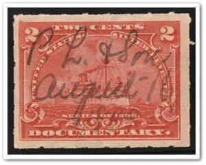 R164 2¢ Documentary Stamp (1898) Used