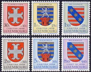 Luxembourg - 1958 - Scott #B204-09 - MNH - Coat of Arms