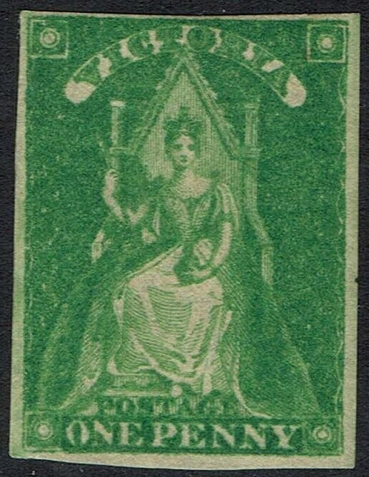 VICTORIA 1856 QUEEN ON THRONE 1D IMPERF 