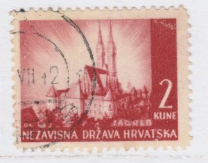 1941 Croatia Pictorial Designs 2k Used Stamp A19P11F621-