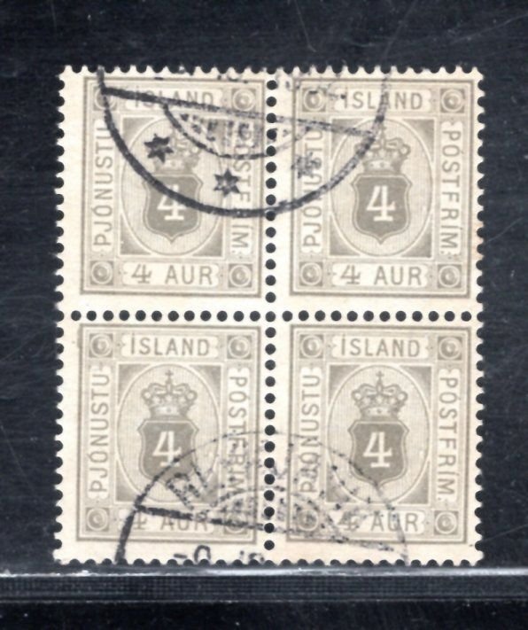 ICELAND SC# O11 BLK/4 F/U