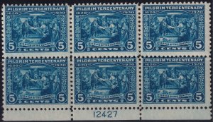 #550 Mint NH, Fine+, Plate number block of 6 (CV $700) (CV $70 - ID42474) - J...