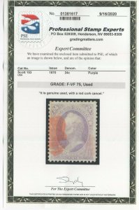 #153 Used Graded F-VF Nice Color w/PSE Cert. SCV. $230 (JH 9/28) GP