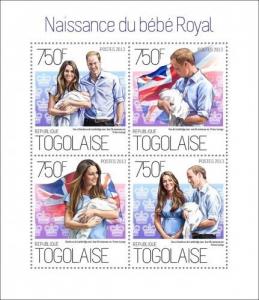 Great Britain Family Prince George William Kate Middleton Togo MNH stamp set