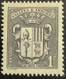 French Andorra *MH* #65 Single Coat of Arms L43