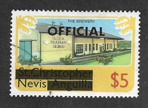 NEVIS Scott #O9 $5 Used Official stamp 2019 CV $1.60