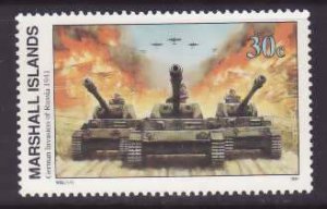 Marshall Islands-Sc#282- id9-unused NH 30c-Russia invaded-Tanks-WWII-1990-91-