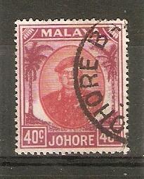 MALAYA - JOHORE 1949 40c SG 143 A KEY VALUE OF THE SET  FINE USED