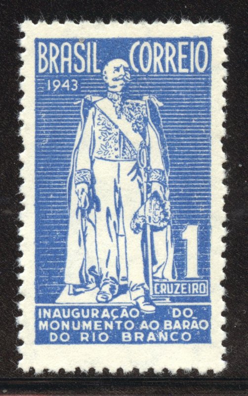 Brazil Scott 620 Unused LHOG - 1944 Rio Branco Statue Issue - SCV $0.45