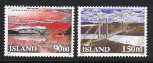 Iceland #766-7 mint, Bridges 1993 issues