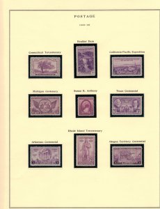 US Album page 1935-6 commemoratives #772-7, 782-84* NH