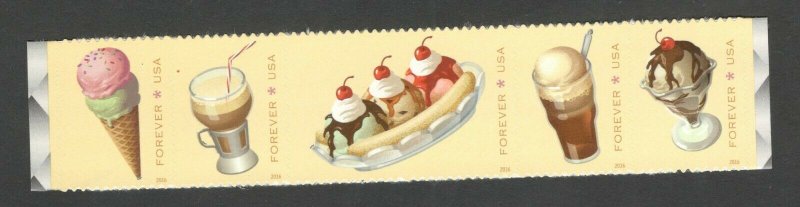 5093-7 Soda Fountain Favorites Strip Of 5 Mint/nh Free Shipping