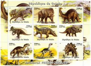 Guinea 1998 DINOSAURS Sheet Perforated  Mint (NH)