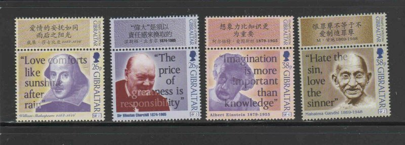 GIBRALTAR #770-773  1998 QUOTAIONS FROM FAMOUS PEOPLE   MINT  VF NH  O.G