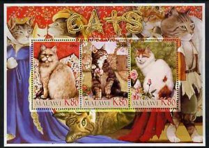 MALAWI - 2005 - Domestic Cats - Perf 3v Sheet - MNH - Private Issue