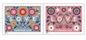 2022 LOVE  forever stamps  5 Booklets 100plp