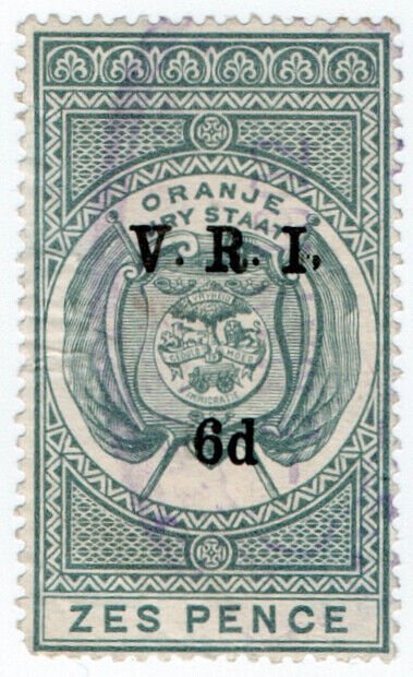 (I.B) Orange Free State Revenue : Duty Stamp 6d (VRI)