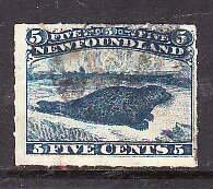 Newfoundland-Sc#40- id14-used 5c blue Harp seal-1876-
