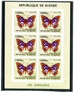 Guinea 2002 BUTTERFLIES Sheet Imperforated Mint (NH)