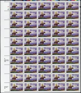 Montana Sheet of Fifty 25 Cent Postage Stamps Scott 2401