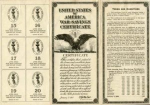US WS2 / WS3 1918 VF Unused War Savings Certificate Folded