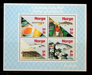 NORWAY Sc B70 NH SOUVENIR SHEET OF 1987 - FISH - (FMJ25)