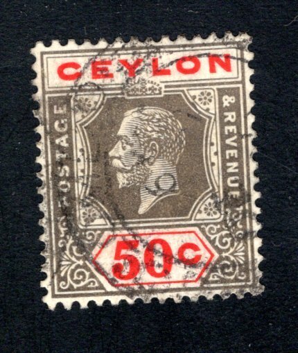 Ceylon #240a,    VF, Used, Light Crease,CV $100.00 ....  1290204