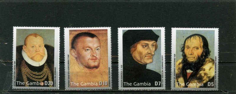 GAMBIA 2003 PAINTINGS BY LUCAS CRANACH 4 STAMPS MNH