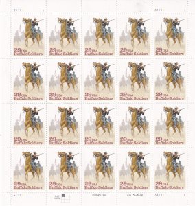 Sc# 2818 1994 U.S 29¢ Buffalo Soldiers complete sheet MNH CV $12.50