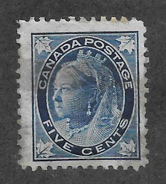 Canada Scott #70 Mint 5c Queen Victoria 4 corner Maple Leaves 2018 CV $150.00