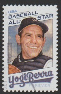 SC# 5608 - (55c) - Yogi Berra Baseball All-Star - Used Single Off Paper