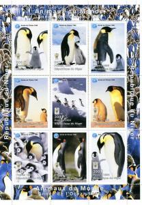 Niger 1998 PENGUINS OCEAN YEAR Sheet (9) Perforated Mint (NH)