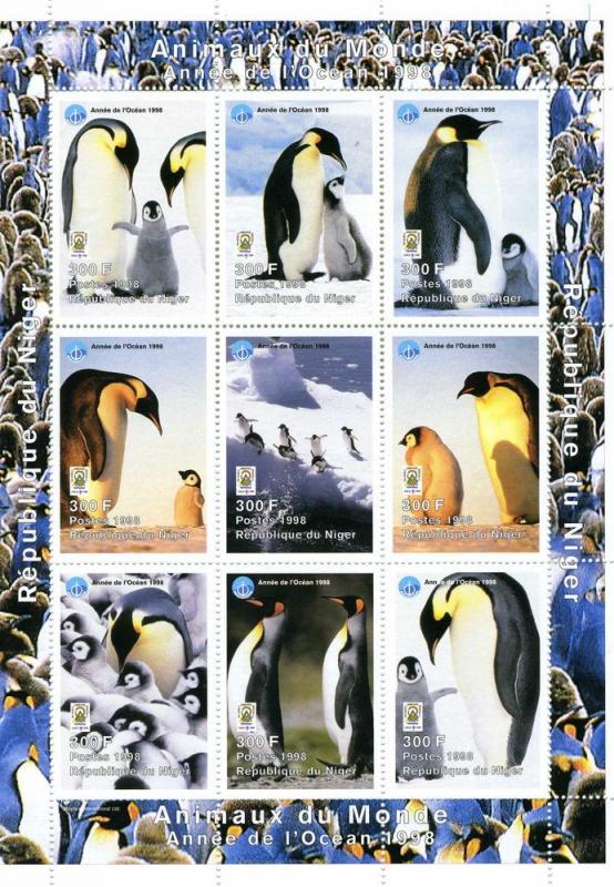 Niger 1998 PENGUINS OCEAN YEAR Sheet (9) Perforated Mint (NH)