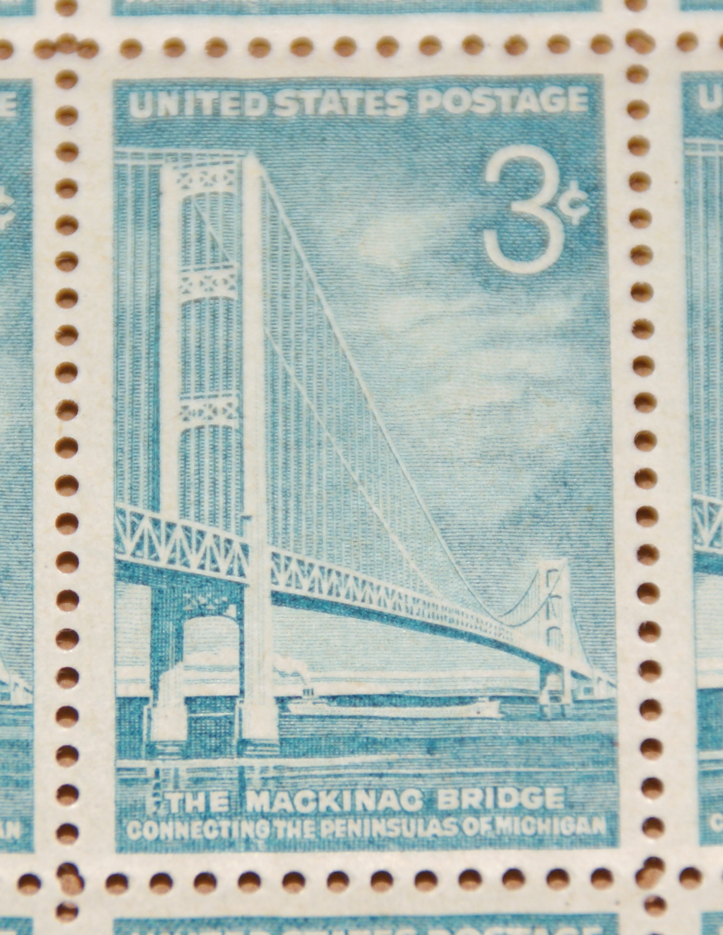 US 1958 Mackinac Bridge Postage Stamp #1109 Single Stamp 