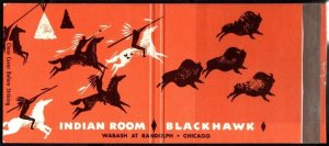 1950's US Match Book Cover Indian Room Blackhawk Chuck Wagon Dining Chicago