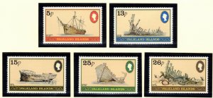 FALKLAND ISLANDS 1982 Shipwrecks; Scott 339-43, SG 417-21; MNH