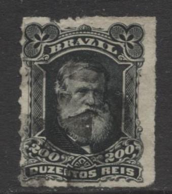 Brazil - Scott 73 - Dom Pedro Issue -1878 - Rouletted - Used- Single 200r Stamp