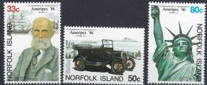 Norfolk Is 382-84 MNH 1986 Ameripex (an9346)