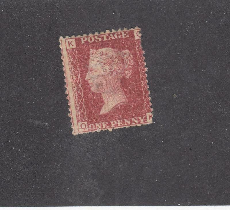 GB (KSG536)  # 33 F-MH 1p  PENNY RED PL#168 / ROSE RED CAT VALUE $68