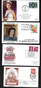 UK GB 1950s 70s COLLECTION OF 24 QUEEN ELIZABETH II PORTRAITS ON FDC & SPECIAL O